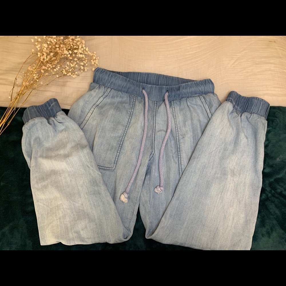 Signature | Denim Joggers, Size Small